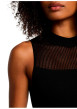Thumbnail Top noir sans manche à coupe ajustée pourvu d'un col rond ras du cou - Image 4