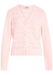 Thumbnail Gilet rose à coupe droite pourvu d'un col v et de manches longues