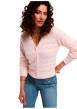 Thumbnail Gilet rose à coupe droite pourvu d'un col v et de manches longues - Image 2
