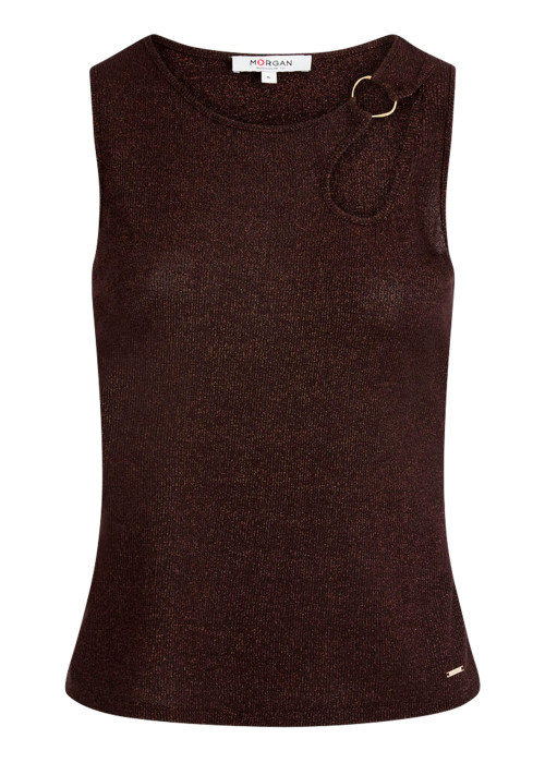 Débardeur marron à coupe ajustée pourvu de...