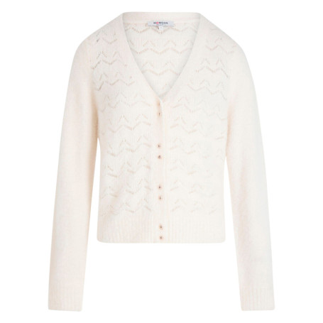 Gilet blanc à coupe droite pourvu d'un col v et...