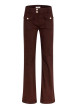 Thumbnail Pantalon marron à coupe bootcut pourvu d'une fermeture boutonnée