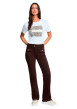 Thumbnail Pantalon marron à coupe bootcut pourvu d'une fermeture boutonnée - Image 5