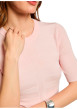 Thumbnail Pull rose à coupe ajustée pourvu d'un col rond et de manches courtes - Image 4