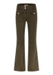 Thumbnail Pantalon kaki à coupe bootcut pourvu d'une fermeture boutonnée