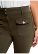 Thumbnail Pantalon kaki à coupe bootcut pourvu d'une fermeture boutonnée - Image 4