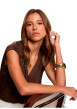 Thumbnail Blouse marron sans manche à coupe droite pourvu d'un col v profond - Image 2