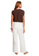 Thumbnail Blouse marron sans manche à coupe droite pourvu d'un col v profond - Image 3