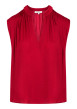 Thumbnail Blouse rouge sans manche à coupe droite pourvu d'un col v profond