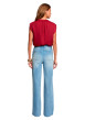 Thumbnail Blouse rouge sans manche à coupe droite pourvu d'un col v profond - Image 3