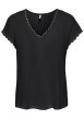 Thumbnail T-shirt noir uni avec une coupe droite et des manches courtes