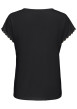 Thumbnail T-shirt noir uni avec une coupe droite et des manches courtes - Image 2