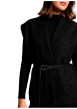 Thumbnail Gilet noir effet bouclettes sans manche à coupe droite pourvu d'un col châle - Image 4