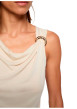Thumbnail Top beige clair sans manche à coupe droite pourvu d'un col bénitier - Image 4