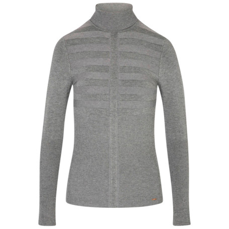 Pull gris à coupe ajustée pourvu d'un col roulé...