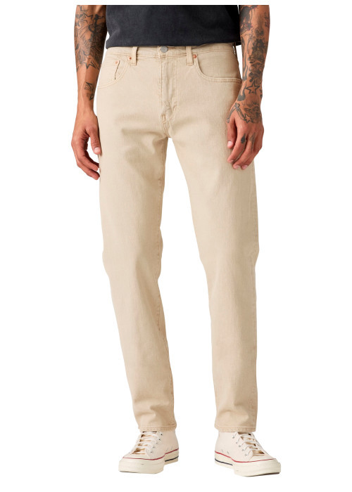 Jean 502® Tapered en coton beige à coupe droite pourvu de 5 poches