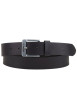 Thumbnail Ceinture noire en cuir véritable pourvue d'une boucle rectangulaire