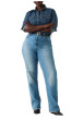 Thumbnail Jean Ribcage en coton bleu légèrement délavé pourvu d'une coupe wide leg - Image 6
