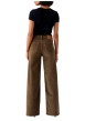 Thumbnail Pantalon 728 en coton taupe pourvu d'une coupe wide leg et de 5 poches - Image 2