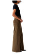 Thumbnail Pantalon 728 en coton taupe pourvu d'une coupe wide leg et de 5 poches - Image 3