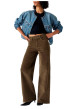 Thumbnail Pantalon 728 en coton taupe pourvu d'une coupe wide leg et de 5 poches - Image 4