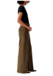 Thumbnail Pantalon 728 en coton taupe pourvu d'une coupe wide leg et de 5 poches - Image 3