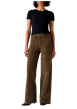 Thumbnail Pantalon 728 en coton taupe pourvu d'une coupe wide leg et de 5 poches - Image 5
