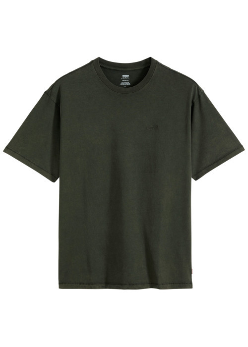 T-shirt en coton vert à coupe droite pourvu...