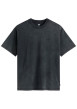 Thumbnail T-shirt en coton anthracite à coupe droite pourvu d'un col rond