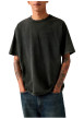 Thumbnail T-shirt en coton anthracite à coupe droite pourvu d'un col rond - Image 3