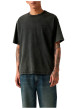 Thumbnail T-shirt en coton anthracite à coupe droite pourvu d'un col rond - Image 6