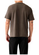 Thumbnail T-shirt en coton marron à coupe droite pourvu d'un large col rond - Image 2
