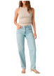 Thumbnail Jean Loose Tapered en coton stone à coupe droite pourvu de 5 poches - Image 6