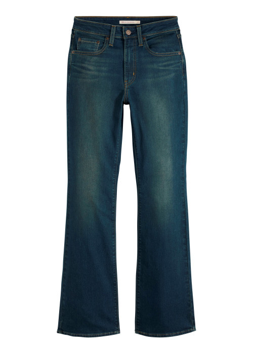 Jean 725 High Rise en coton mélangé indigo pourvu d'une coupe bootcut