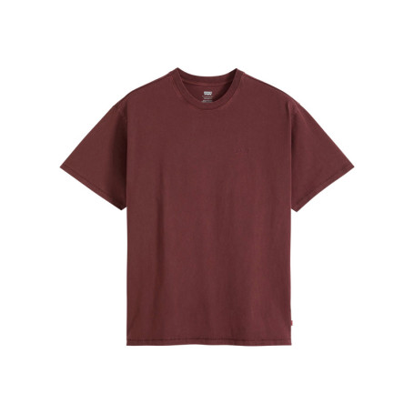 T-shirt en coton bordeaux à coupe droite pourvu...