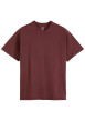Thumbnail T-shirt en coton bordeaux à coupe droite pourvu d'un col rond
