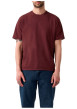 Thumbnail T-shirt en coton bordeaux à coupe droite pourvu d'un col rond - Image 6