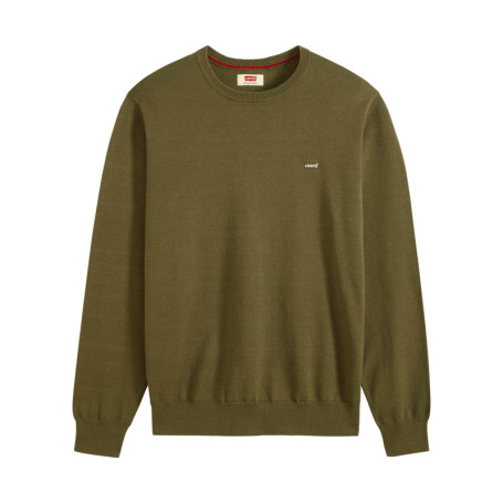 Pull en coton kaki à coupe droite pourvu de...