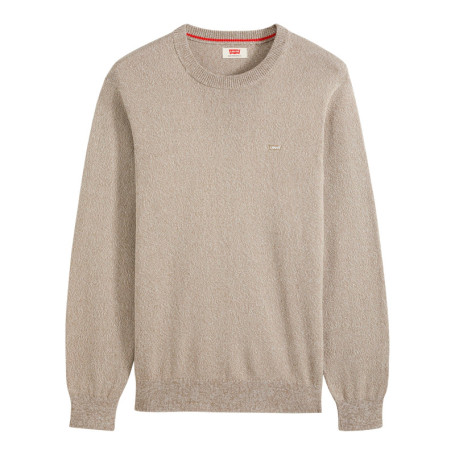 Pull en coton écru à coupe droite pourvu de...