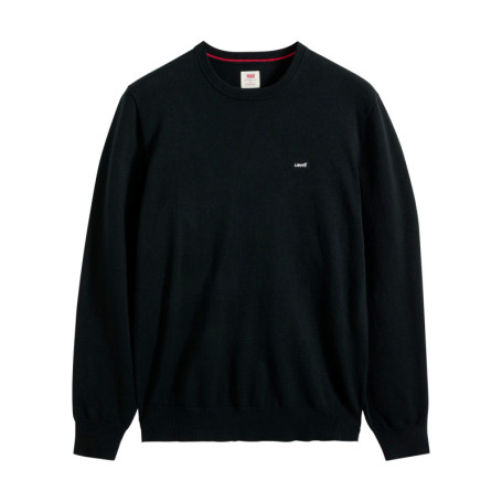 Pull en coton mélangé noir à coupe ajustée...
