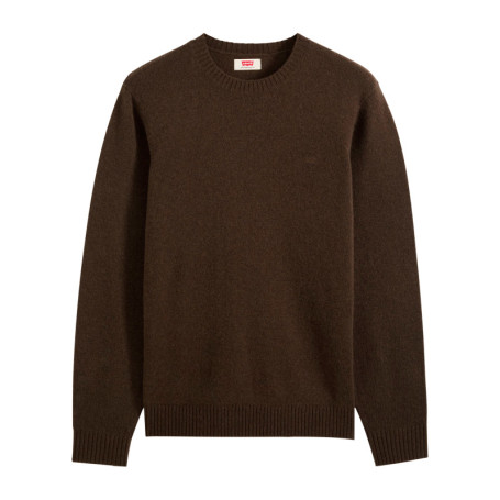 Pull en laine mélangée marron à coupe ajustée...