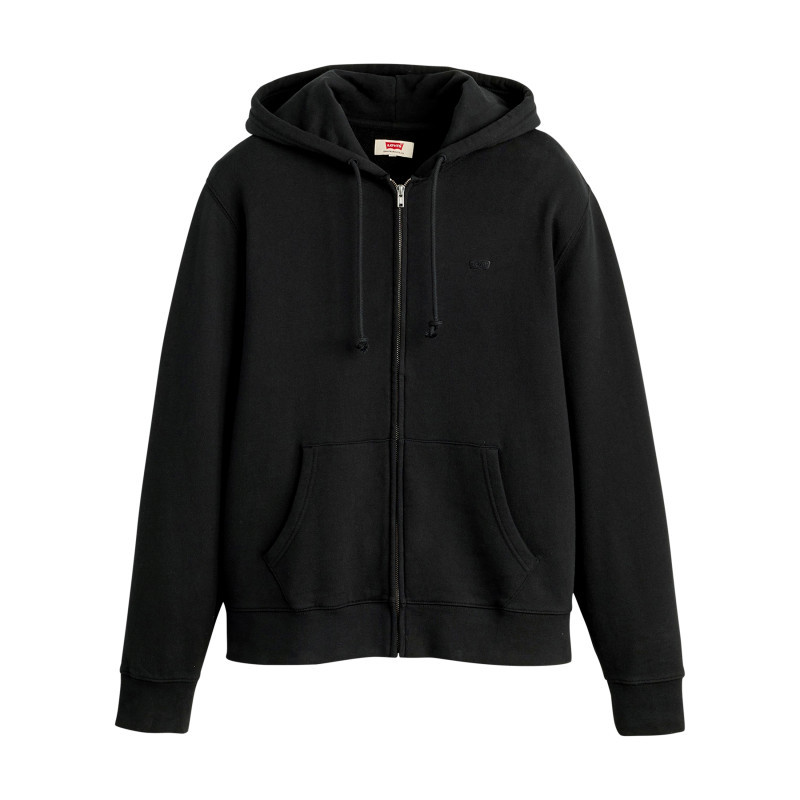 Levi's® - Sweat Zippé En Coton Noir à Coupe Droite Pourvu D'un Col à Capuche - Noir Levi's® - Sweat Zippé En Coton Noir à Coupe Droite Pourvu D'un Col à Capuche - Noir