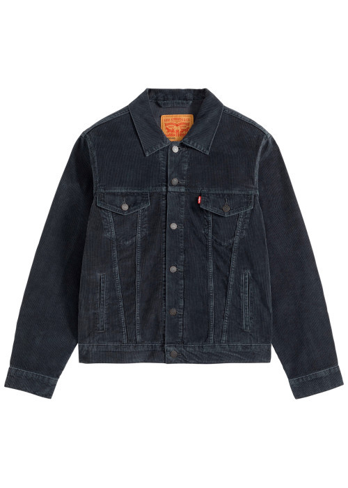 Blouson en coton anthracite à coupe ajustée...