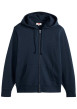 Thumbnail Sweat zippé en coton marine à coupe droite pourvu d'un col à capuche
