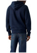 Thumbnail Sweat zippé en coton marine à coupe droite pourvu d'un col à capuche - Image 4