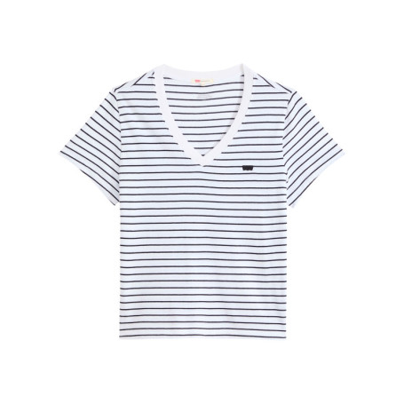 T-shirt en coton blanc à coupe droite pourvu...
