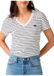 Thumbnail T-shirt en coton blanc à coupe droite pourvu d'un motif à rayures - Image 3