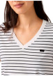 Thumbnail T-shirt en coton blanc à coupe droite pourvu d'un motif à rayures - Image 5