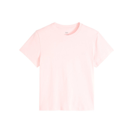 T-shirt en coton rose à coupe droite pourvu...