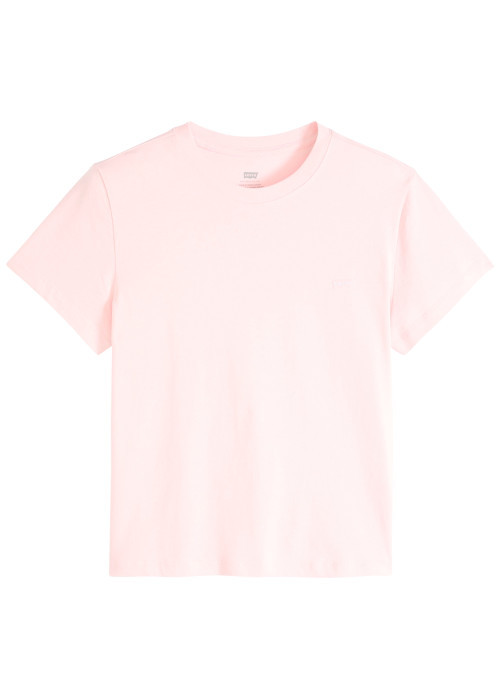 T-shirt en coton rose à coupe droite pourvu...